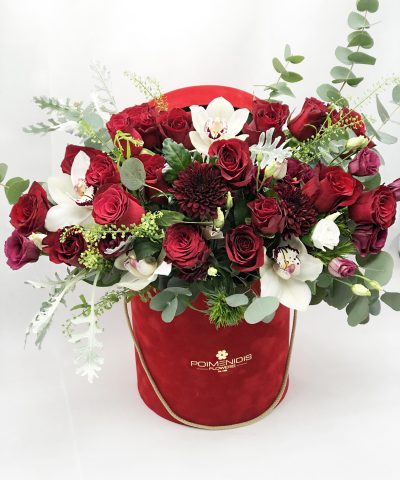 FLOWER BOX VELVET RED FLOWER & ORXIDEA 100e D50X50Y (3)