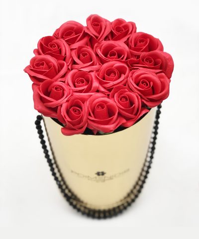 Soap rose red gold box Large (2)