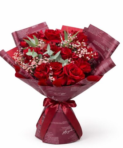 Ανθοδέσμη με 11 Κόκκινα Τριαντάφυλλα  Love in Bloom