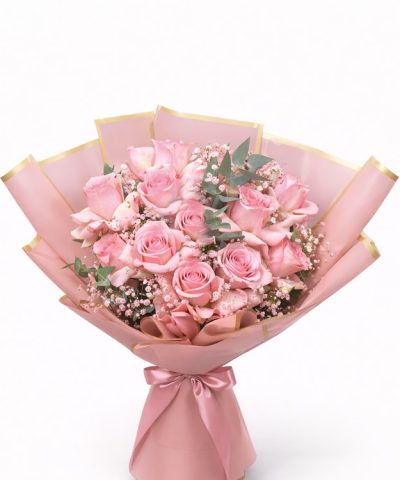 Ανθοδέσμη με 11 Ροζ Τριαντάφυλλα “Pink Love”