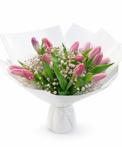 Ανθοδέσμη με Ροζ Τουλίπες